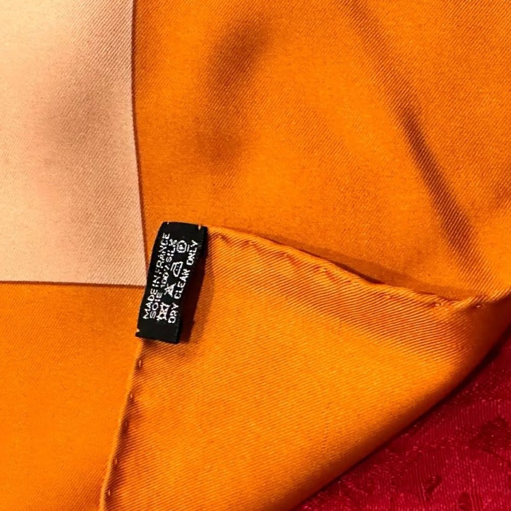Authentic! Hermes Brides De Gala 90cm Orange Brown Silk Scarf - Picture 4 of 7